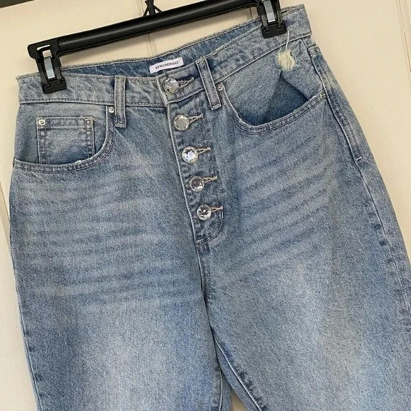 NEW, WEWOREWHAT, The Danielle Crystal High Rise Straight Jeans - Picture 3 of 8